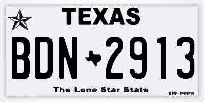 TX license plate BDN2913
