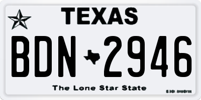 TX license plate BDN2946