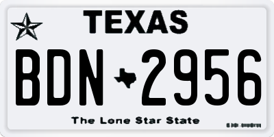 TX license plate BDN2956