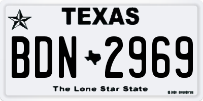 TX license plate BDN2969