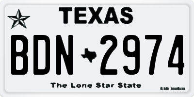 TX license plate BDN2974