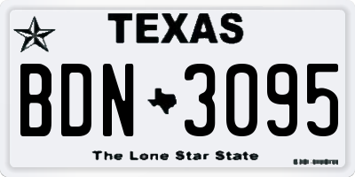 TX license plate BDN3095