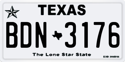 TX license plate BDN3176