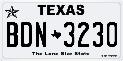 TX license plate BDN3230
