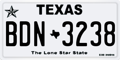 TX license plate BDN3238