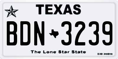 TX license plate BDN3239