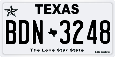 TX license plate BDN3248