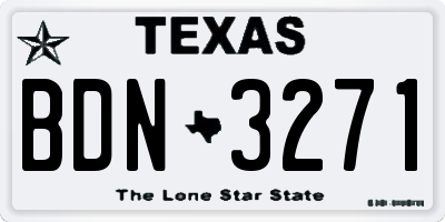 TX license plate BDN3271