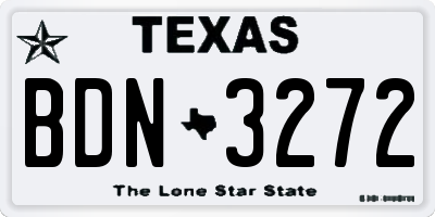 TX license plate BDN3272