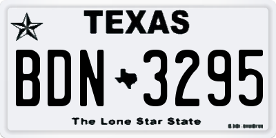 TX license plate BDN3295