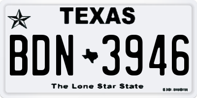 TX license plate BDN3946