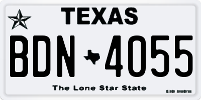 TX license plate BDN4055