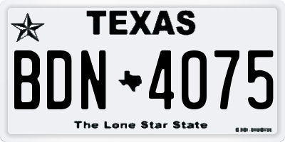 TX license plate BDN4075