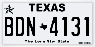 TX license plate BDN4131