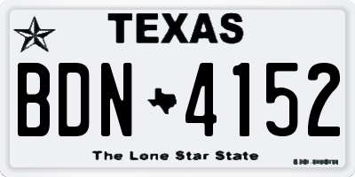 TX license plate BDN4152