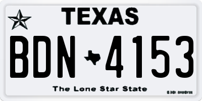 TX license plate BDN4153
