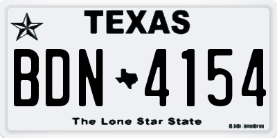TX license plate BDN4154