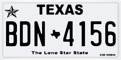 TX license plate BDN4156