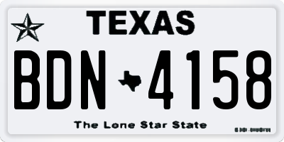 TX license plate BDN4158