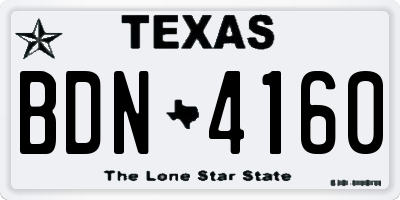 TX license plate BDN4160