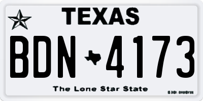 TX license plate BDN4173