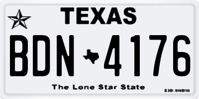 TX license plate BDN4176