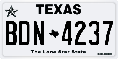 TX license plate BDN4237