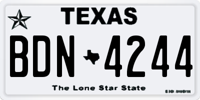 TX license plate BDN4244