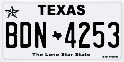 TX license plate BDN4253