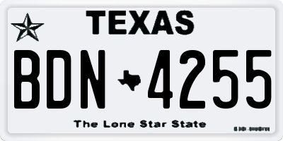 TX license plate BDN4255