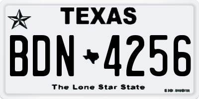 TX license plate BDN4256