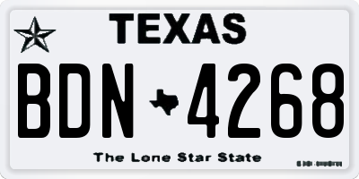 TX license plate BDN4268
