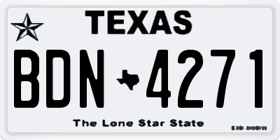 TX license plate BDN4271