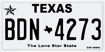 TX license plate BDN4273