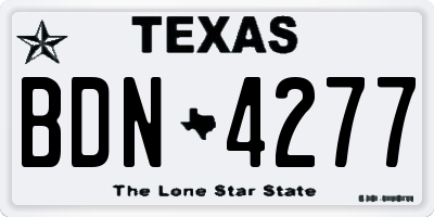 TX license plate BDN4277