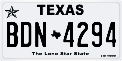 TX license plate BDN4294