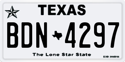 TX license plate BDN4297