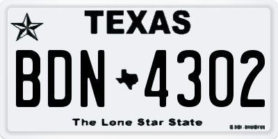 TX license plate BDN4302