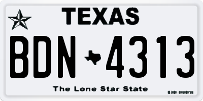 TX license plate BDN4313