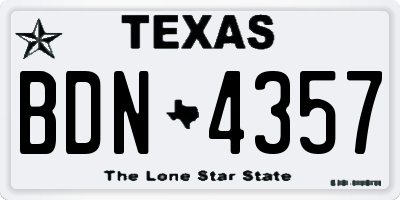 TX license plate BDN4357