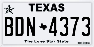 TX license plate BDN4373