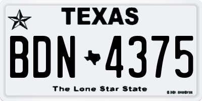 TX license plate BDN4375