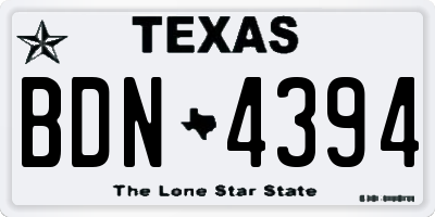TX license plate BDN4394