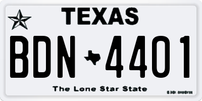 TX license plate BDN4401