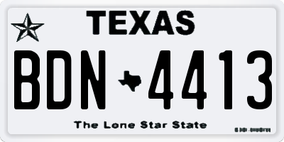 TX license plate BDN4413