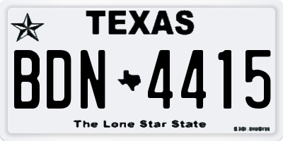 TX license plate BDN4415