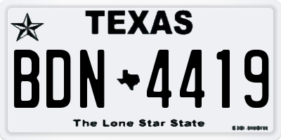 TX license plate BDN4419