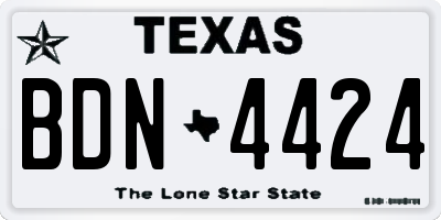 TX license plate BDN4424