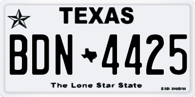 TX license plate BDN4425