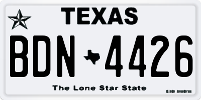 TX license plate BDN4426